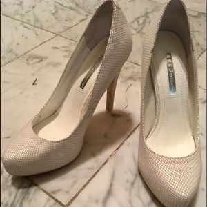 White fishnet BCBGeneration heels